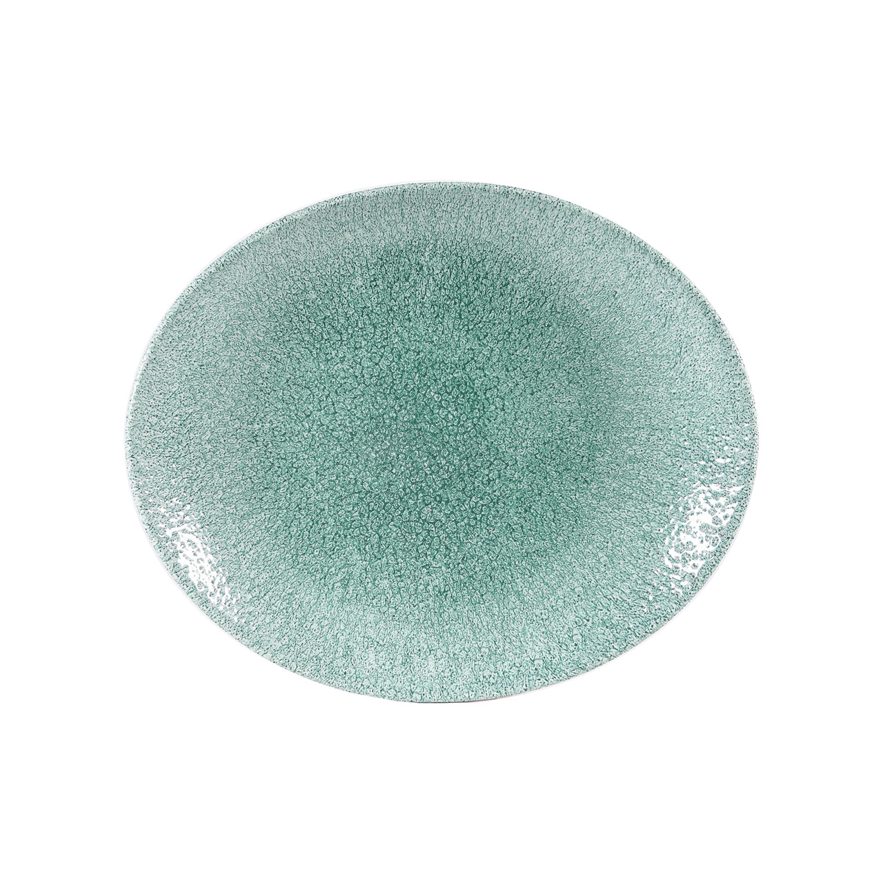 Studio Prints Raku, Coupeteller Orbit oval 270 x 229 mm Jade Green